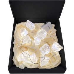 Dekorativ LED-lysk�de med r� krystaller 0,5 m
