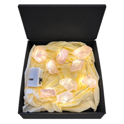Dekorativ LED-lysk�de med r� krystaller 0,5 m
