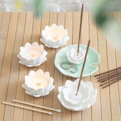 Hvid lotus r�gelsespind holder