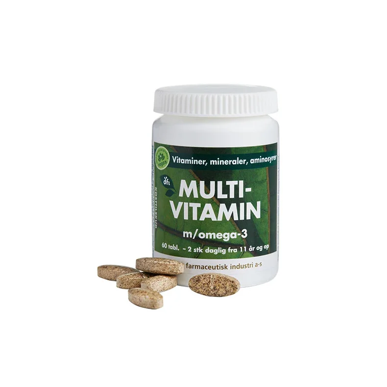 Multivitamin m/omega3 60 tabletter. Dansk farmaceutisk industri a/s