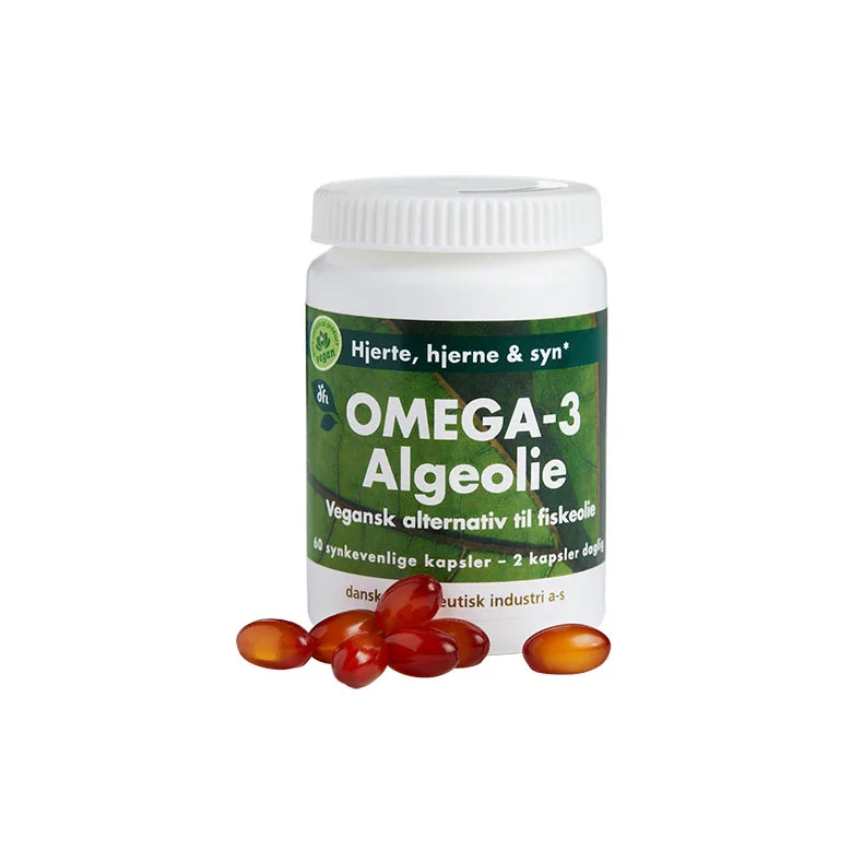 Omega3 Algeolie, vegansk alternativ til fiskeolie. DFI