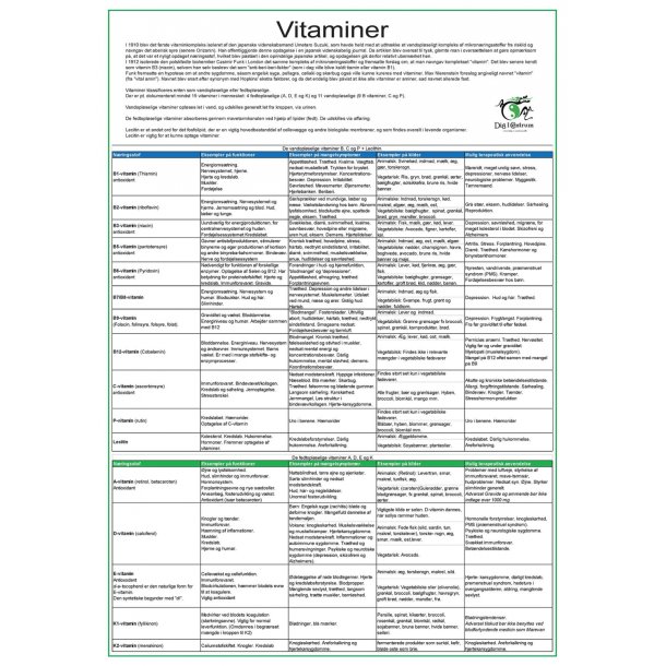 Vitamin  og mineral oversigt  (2 stk.)