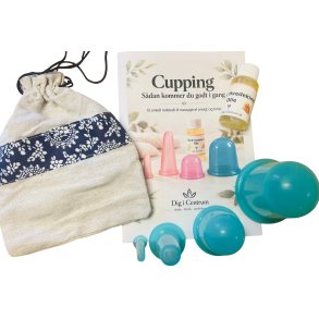 Silikone cupping sampak 4 stk. cups + 1 olie