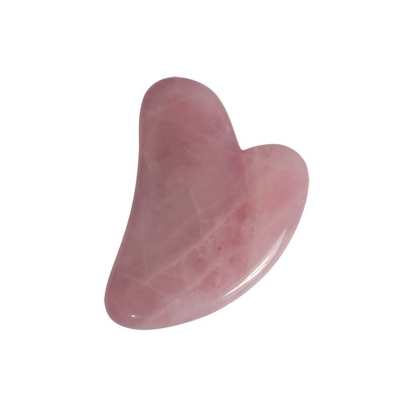 Gua Sha hjerte massagevrktj i rosenkvarts